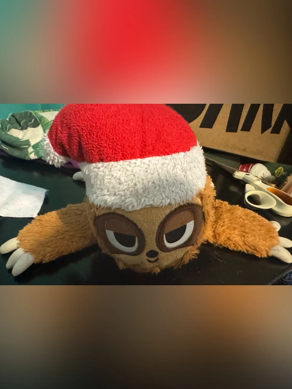 Bark Box XXL Plush Sloth with Santa Hat JUMBO Dog Toy